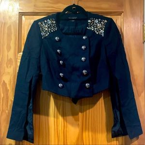 Bebe Embellished Shoulder Button Detail Jacket